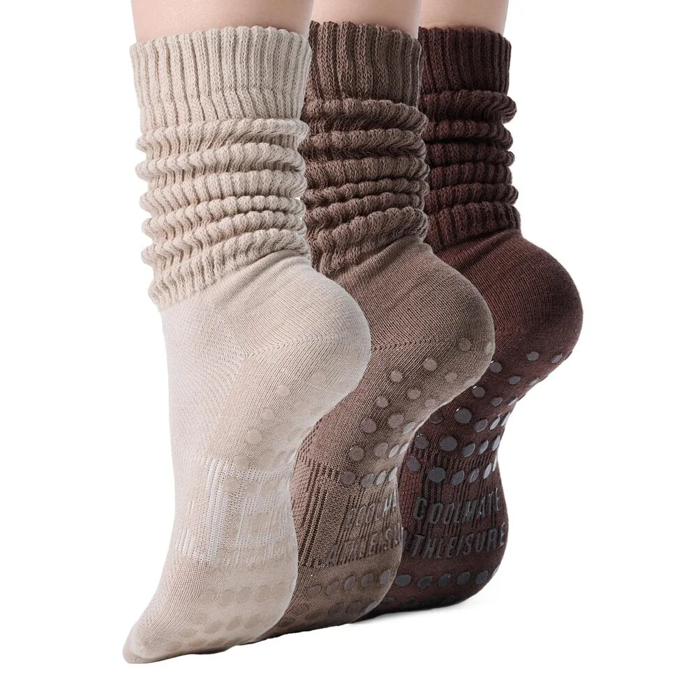 CoolMate Women's Pilates Grip Socks Non Slip Yoga Barre 3-Pack 6-10 Fit - NWT